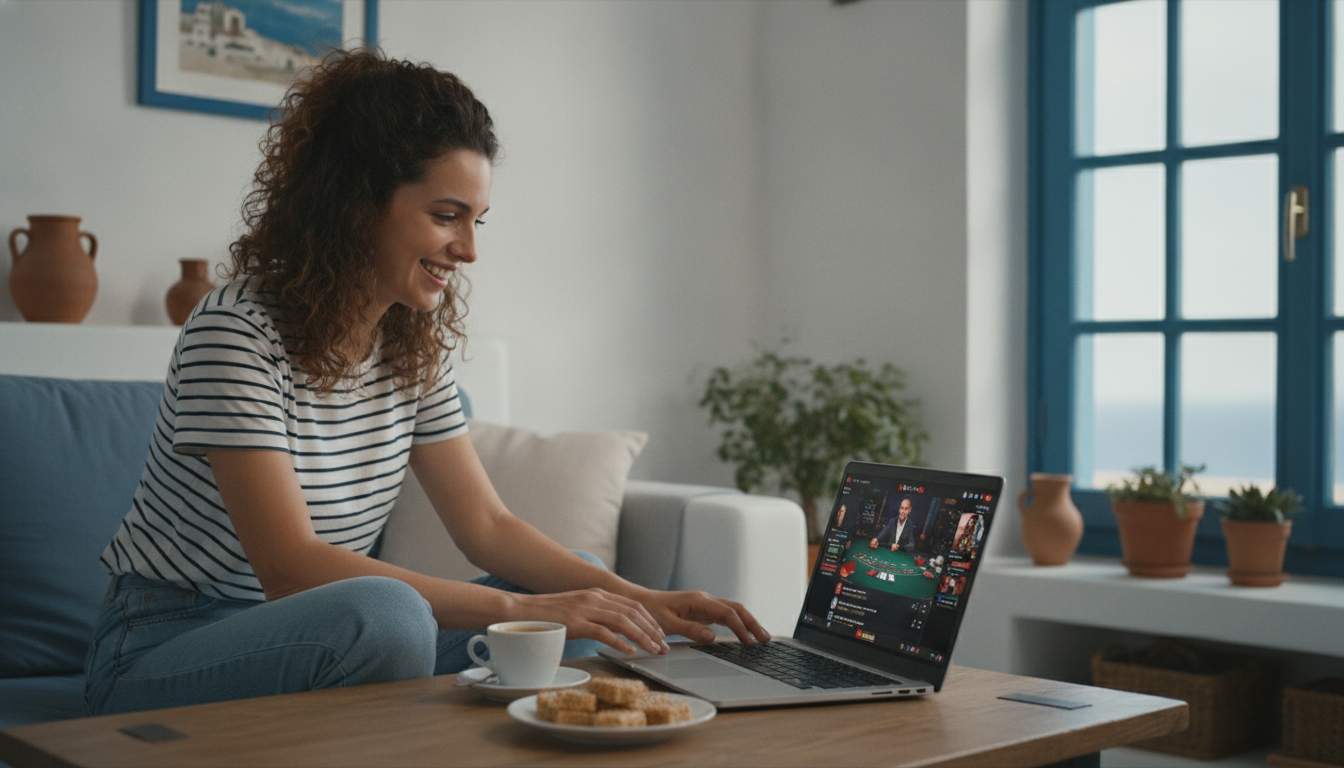 Γυναίκα παίζει live casino